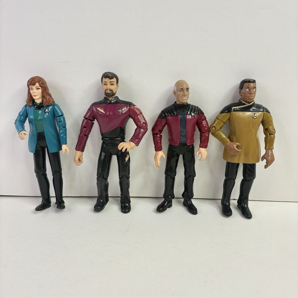 Star Trek Next Generation Action Figures 1992-93 Playmates Lot of 4 Picard *READ